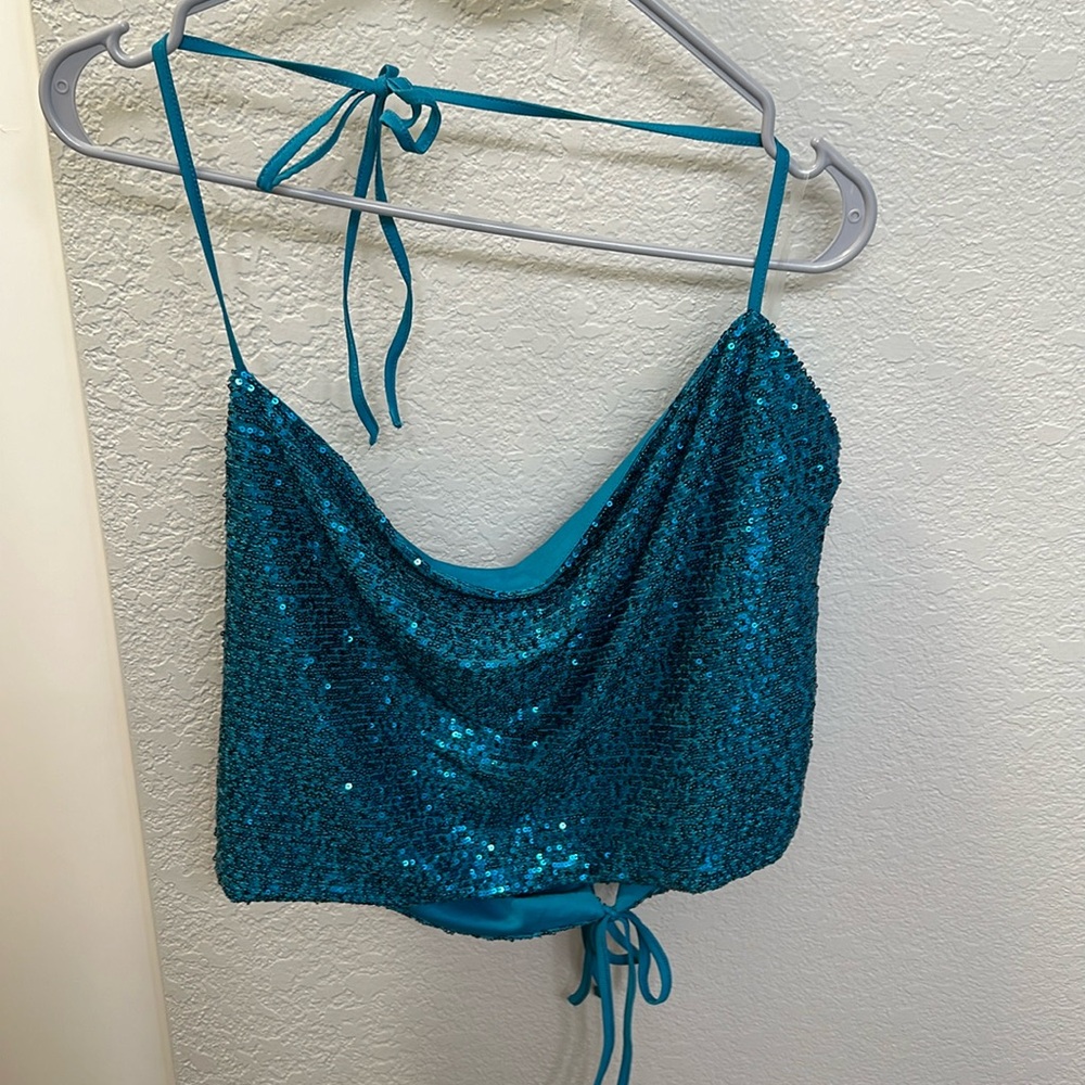 Sequin Halter Top